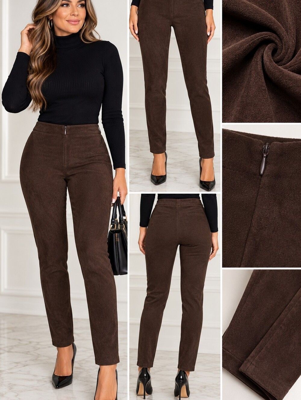 Express Women's Straight Leg Pants in Dark Brown